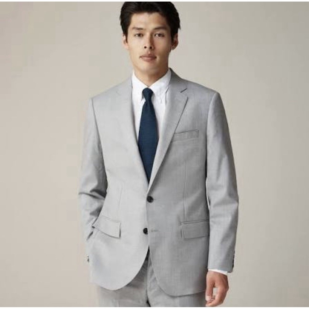J. CREW Ludlow Slim-fit suit jacket in Italian wool Geyser Grey 36 S $550 NWT